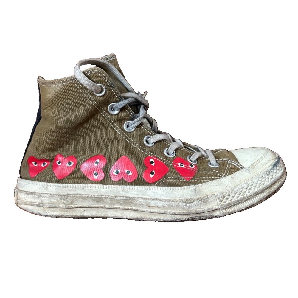 Converse X Comme Des Garcons Play Chuck 70 High Top Sneakers Wmns Sz 8 Brown